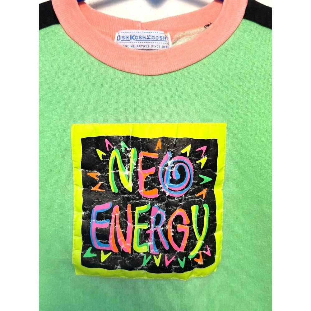 Vintage Oshkosh B’Gosh Neon Crewneck Sweatshirt